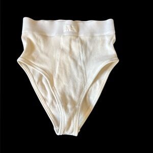 SKIMS White Ribbed High-Waisted Briefs xxs